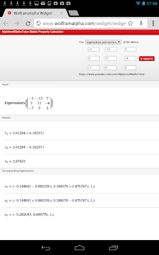 Matrix Eigenvalues Calculator