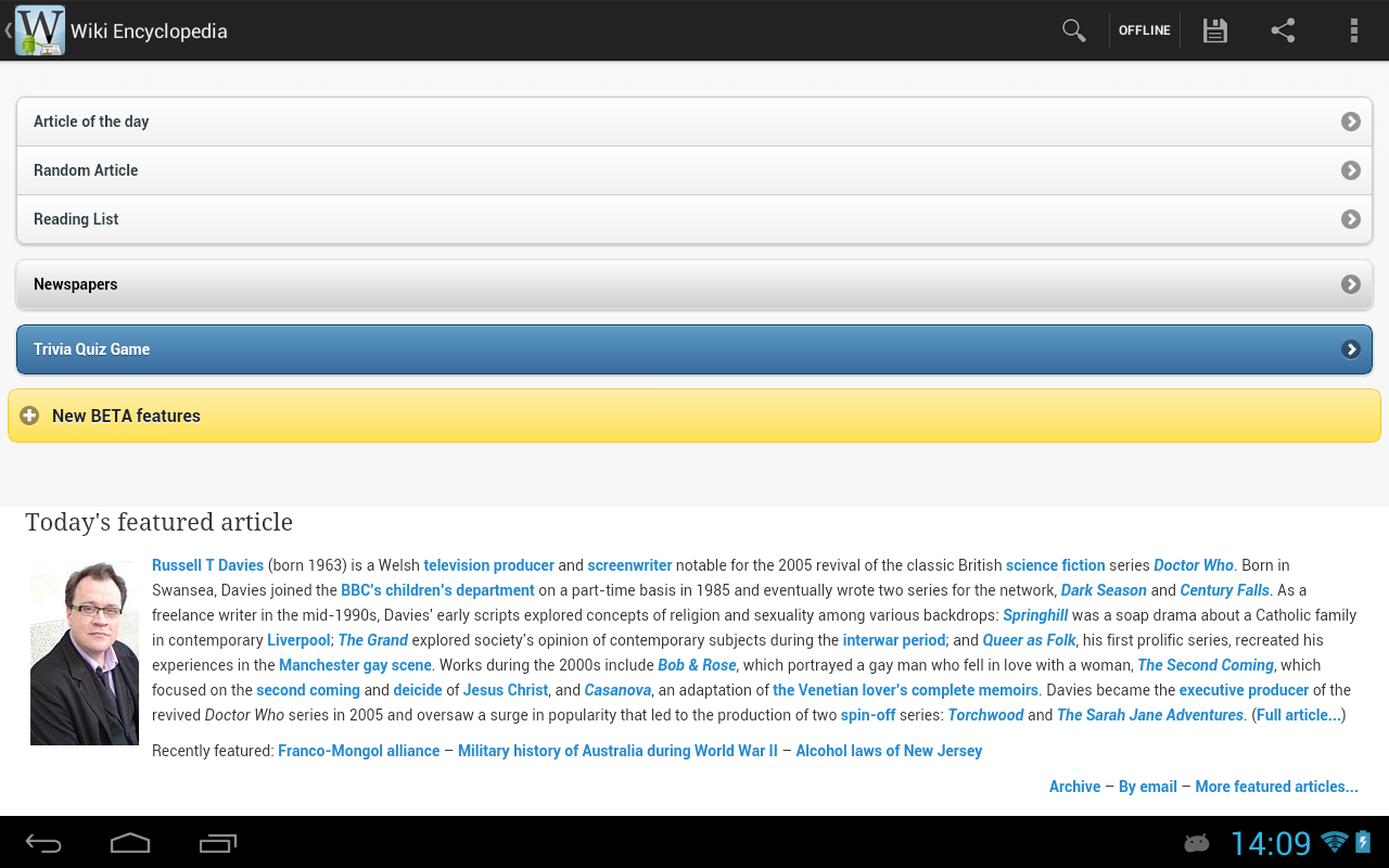 Wiki pro (Wikipedia) - screenshot