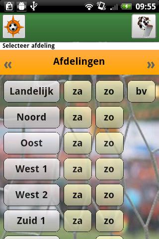 Android application VoetbalNL screenshort