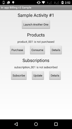 In-app Billing v3 Sample