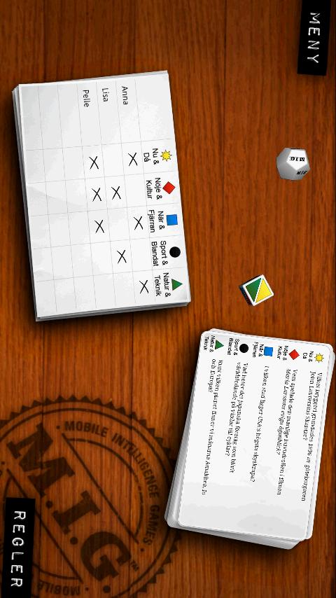 Android application MIG 2 – Frågespel screenshort