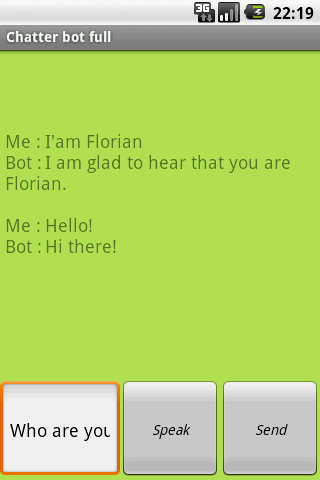 Android application Chatter Bot Full screenshort