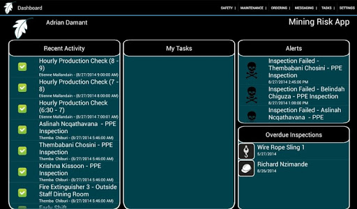 Mining HSE Compliance Tablet