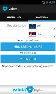 Kursna lista i konvertor Screenshots 2
