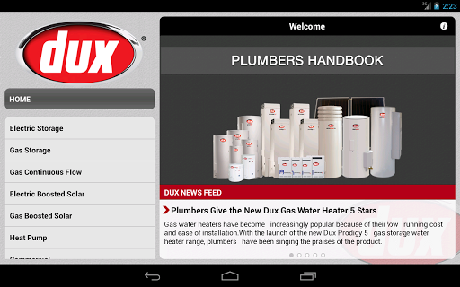 Dux Plumbers Handbook - Tablet