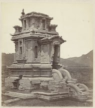 Candi Puntadewa, general view with the staircase projection (west). Dieng plateau Wonosobo district, Central Java province 8th-9th century