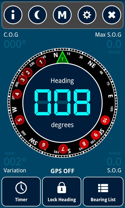 Android application Compass and Timer screenshort