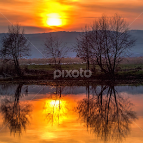 Sunset in Targu Mures by Hamos Gyozo - Landscapes Sunsets & Sunrises