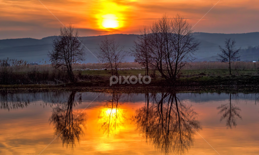 Sunset in Targu Mures by Hamos Gyozo - Landscapes Sunsets & Sunrises