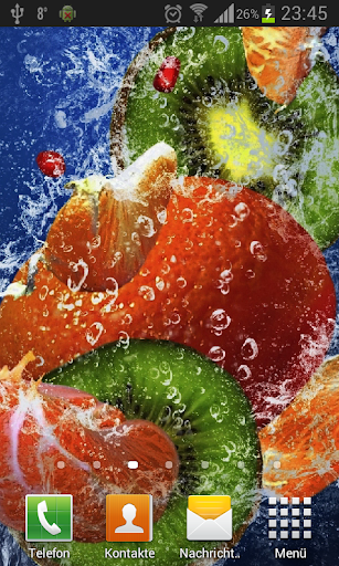 Fruits in water live wallpaper