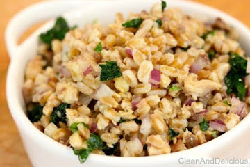 Farro Salad With Sardines and Kale