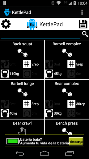 KettlePad: Workout records