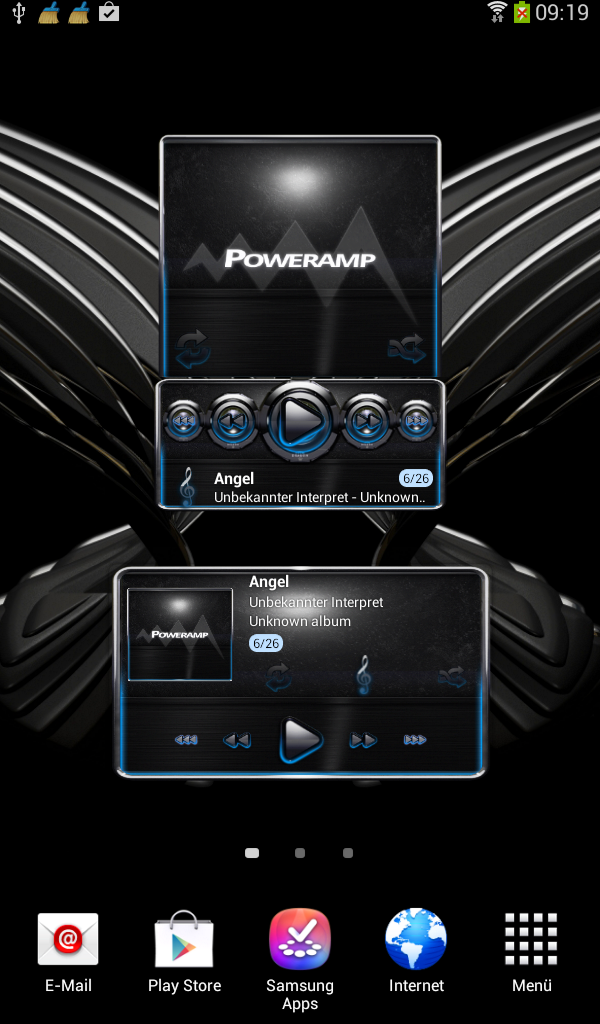 Poweramp widget Light Blue Screen 3
