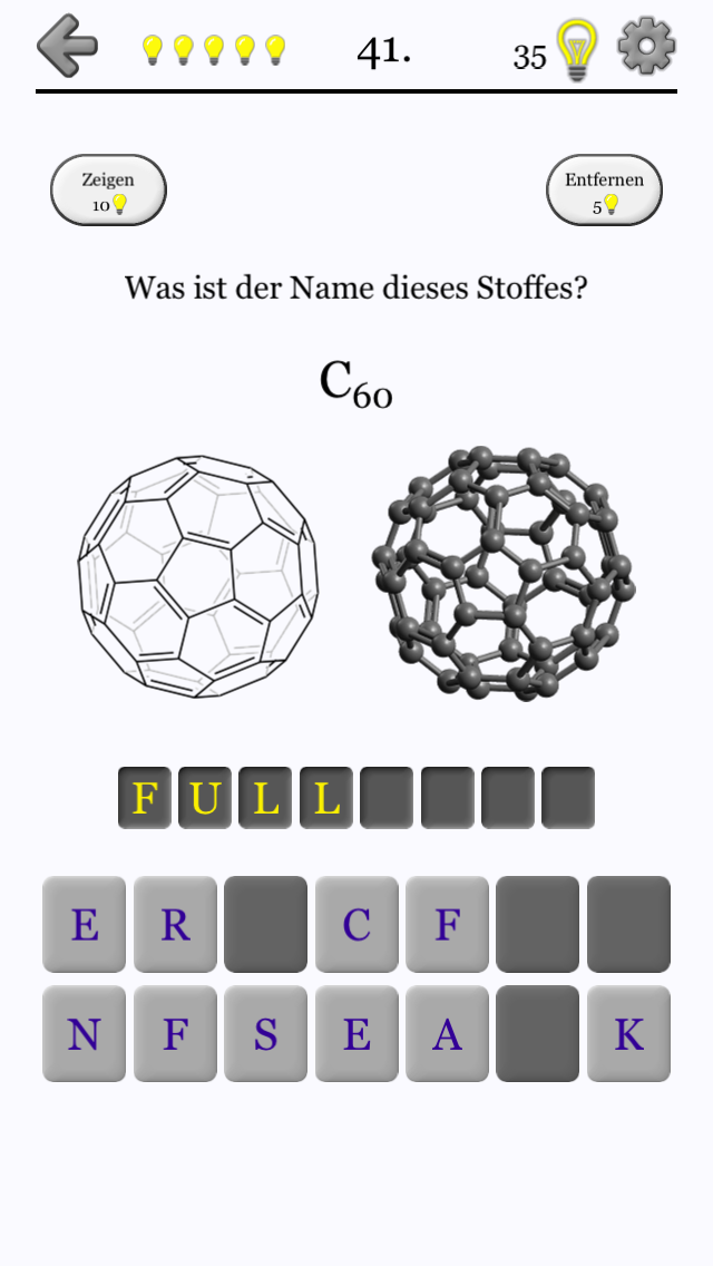 Android application Chemical Substances: Chem-Quiz screenshort