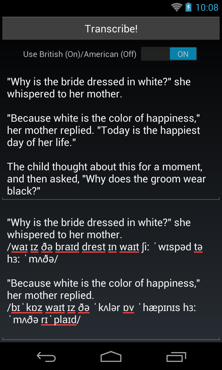 Android application Phonetizer screenshort