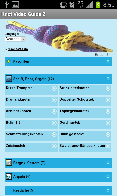 Android application Knots Video Guide 2 screenshort