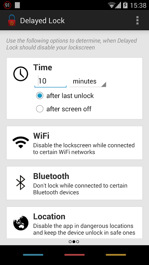 Android application Delayed Lock Unlock Key screenshort