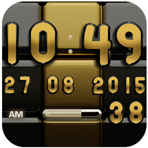 Digi Clock Black Gold widget
