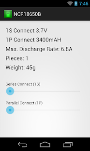 Panasonic NCR18650B Calculator