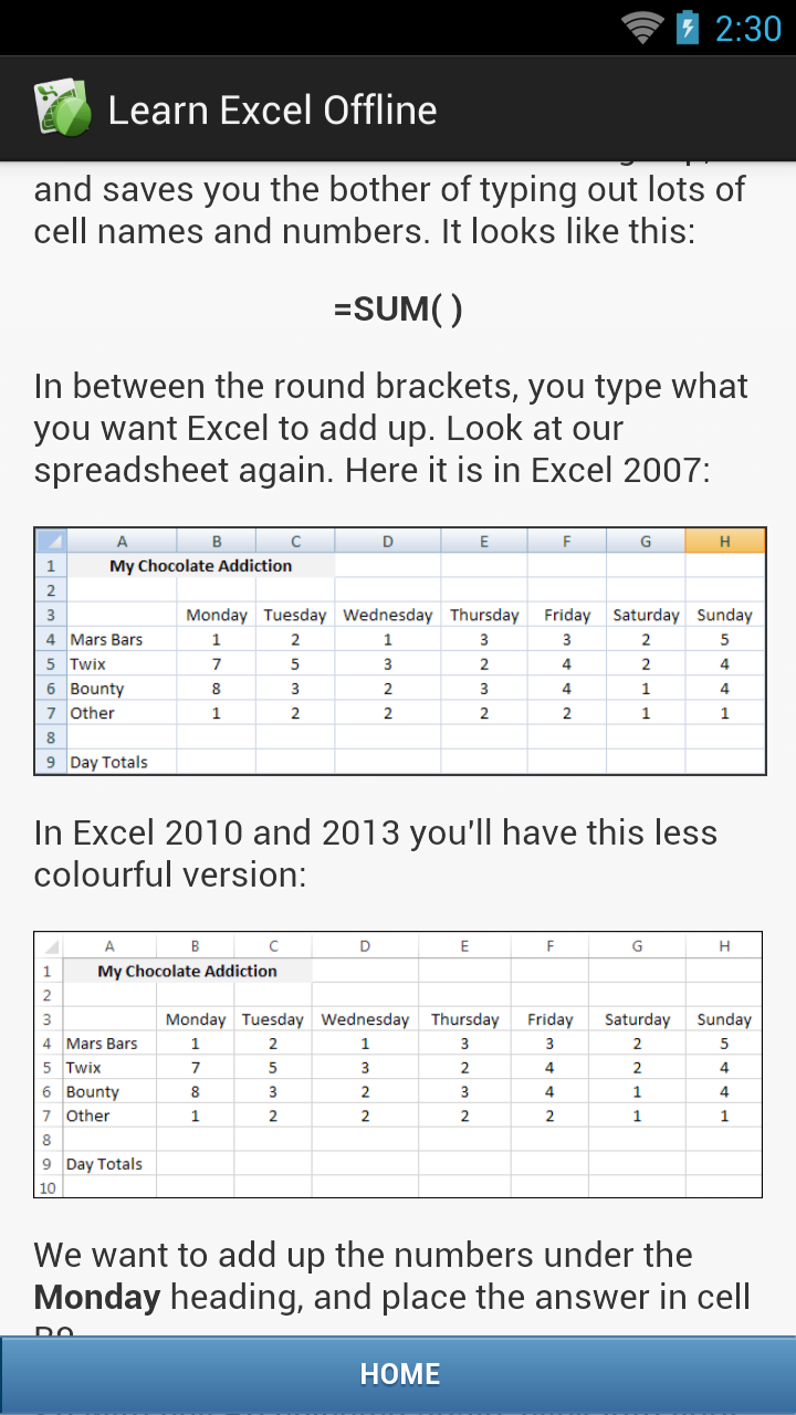 Learn Excel Pro Screen 3