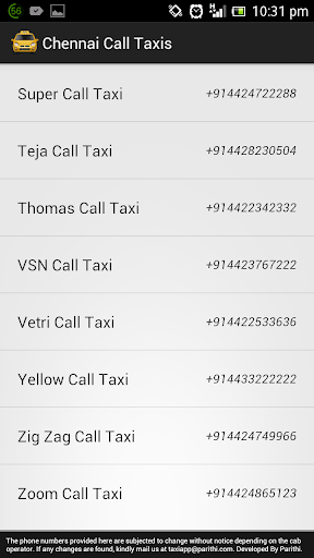 Chennai Call Taxis