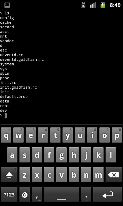 Android application Terminal Emulator for Android screenshort