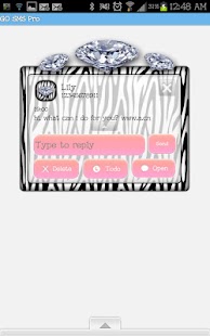 Free GO SMS - Zebra Pink Diamond 4 APK for PC