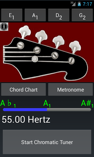 Pro Bass Guitar Tuner N Chords