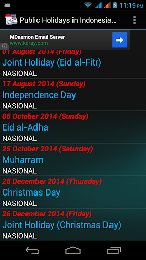 【免費生活App】Indonesia Public Holidays 2015-APP點子