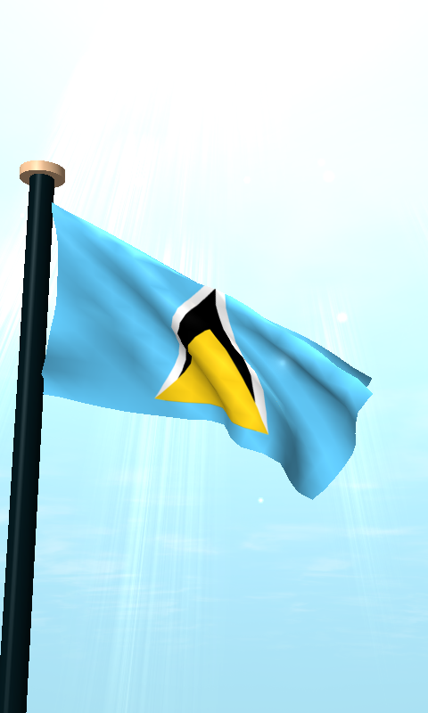 Saint Lucia Flag 3D Wallpaper Screen 2