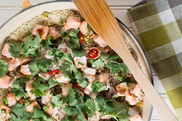 Steamed Salmon with Lemongrass Pilaf
