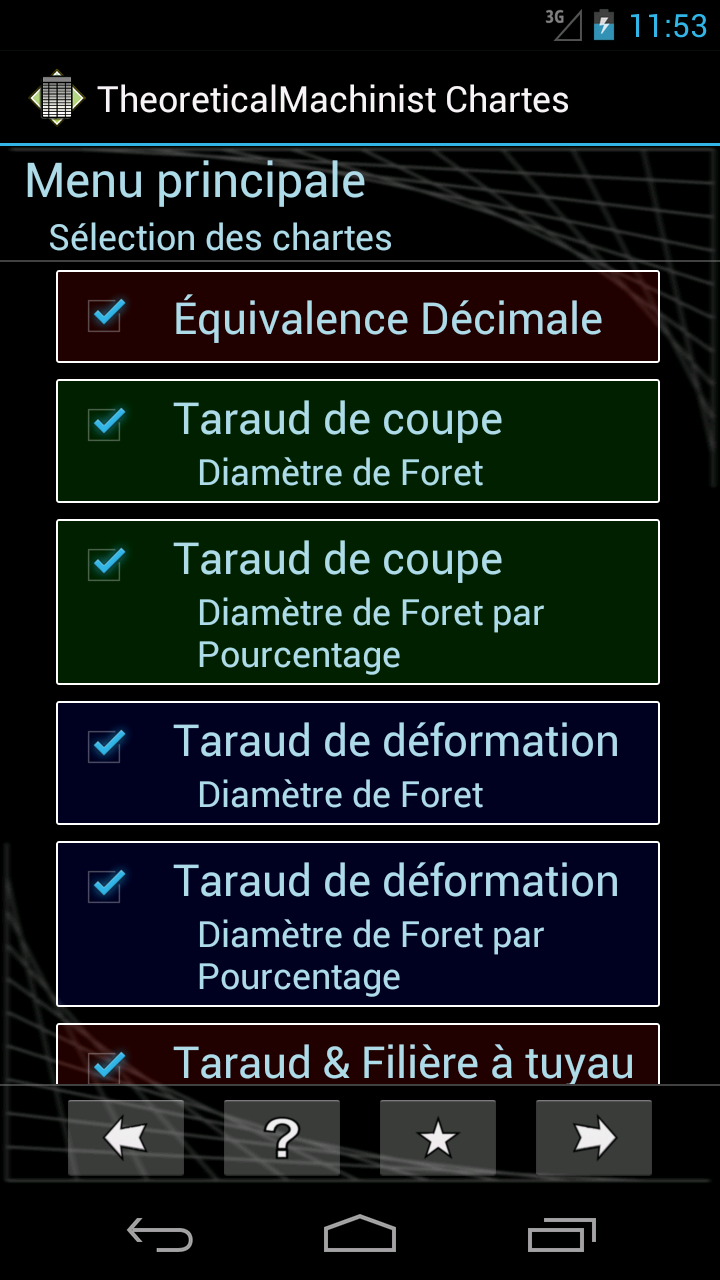 Android application Theoretical Machinist Charts screenshort