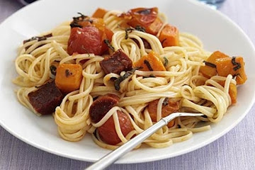 Butternut & chorizo spaghetti