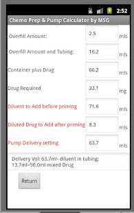 Lastest Chemo Prep & Pump Calculator APK for Android