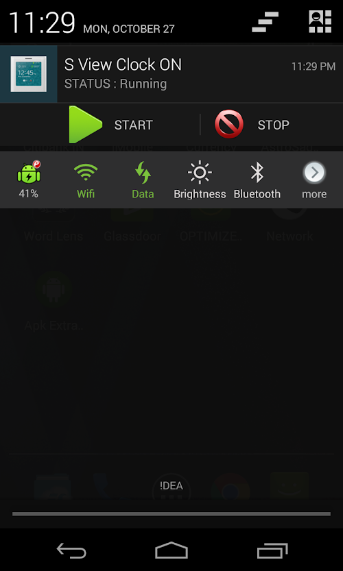 Android application S View Clock ON screenshort