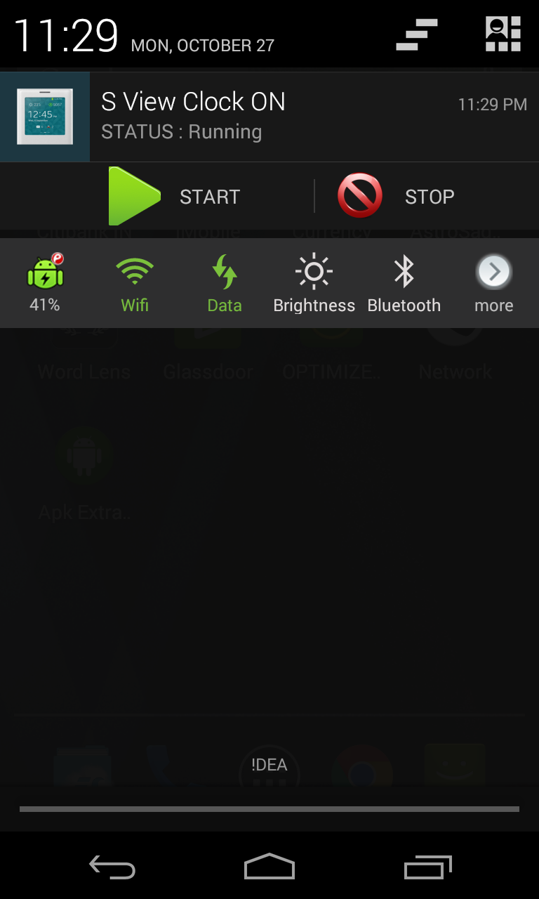 S View Clock ON Screen 1