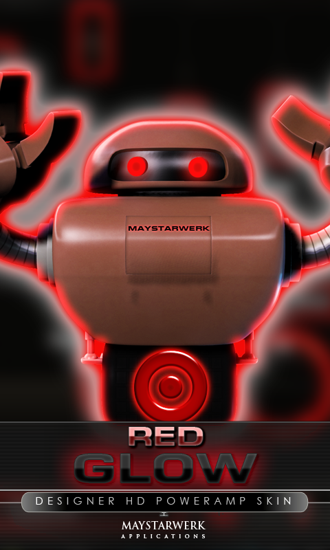 poweramp skin glow red Screen 1