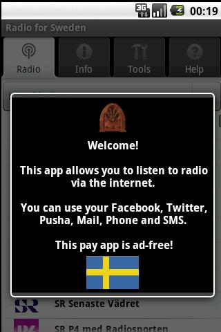 Radio for Sweden pay app