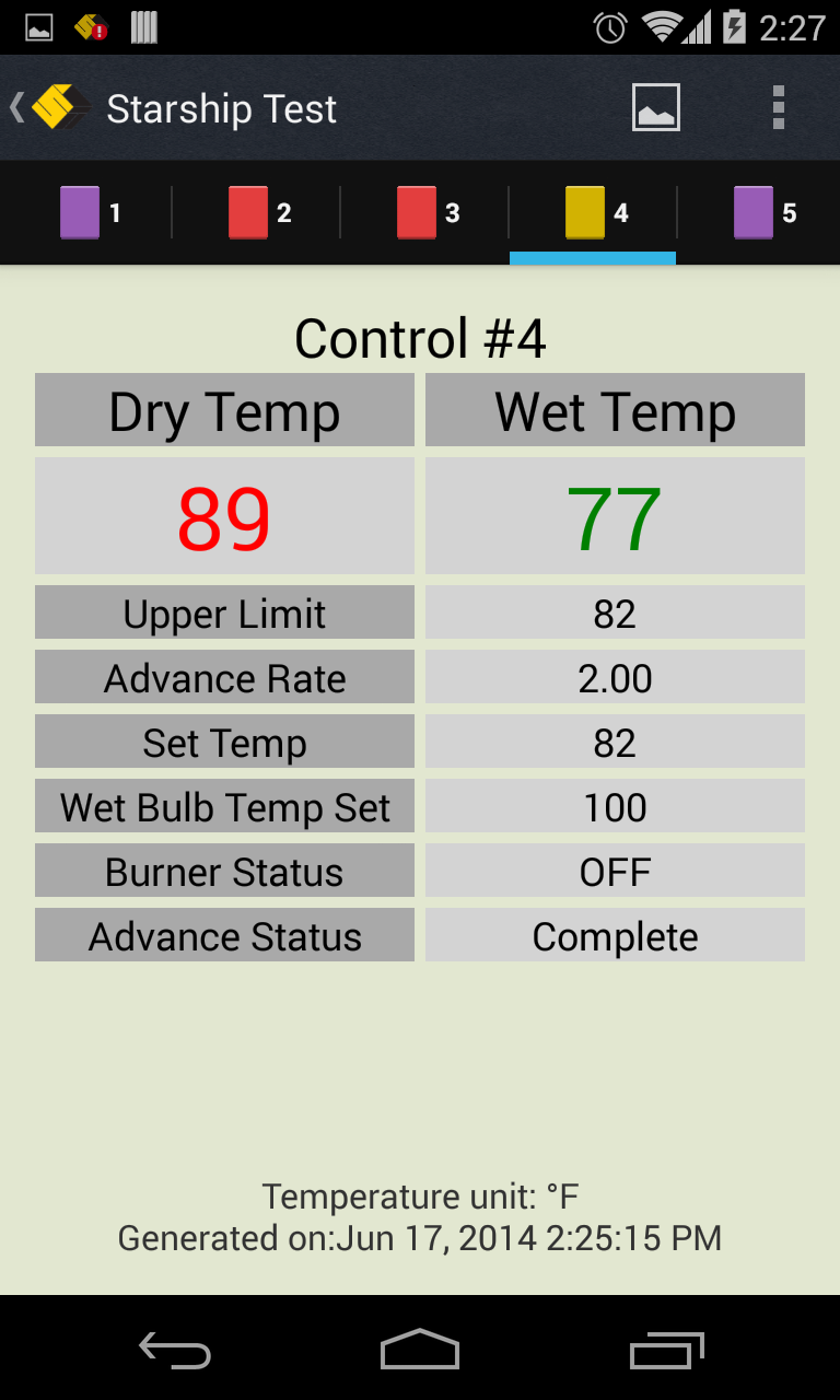 Kiln Monitor Screen 2