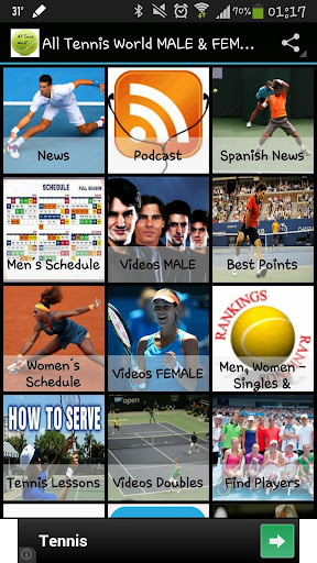 All Tennis World MALE FEMALE