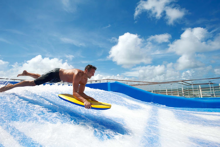 Dive into some fun action on the FlowRider aboard Allure of the Seas.