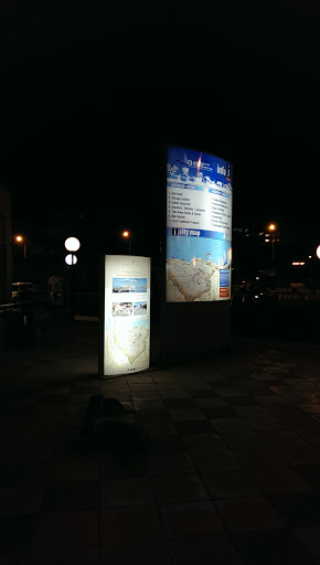 Iraklio Port And City Map Placard