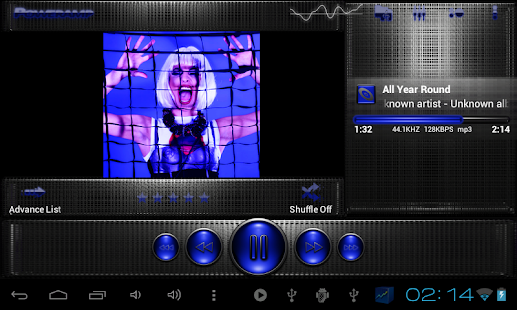 Poweramp skin TITAN DBLUE GRID Screenshots 5
