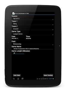 Android application Soccer Stats Manager (Tablet) screenshot