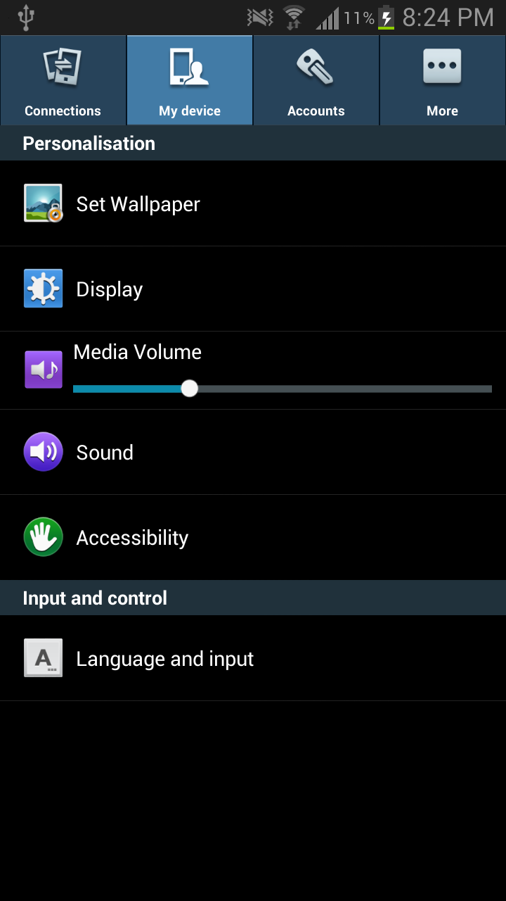 GalaxyS4 Settings for Froyo~JB Screen 2