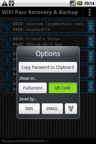 WiFi Pass Recovery & Backup - screenshot