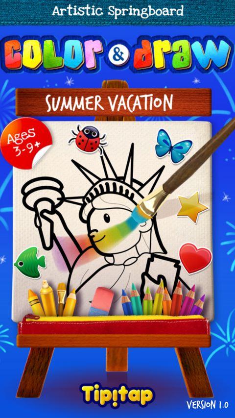 Android application Color &amp; Draw: Summer Vacation screenshort