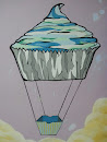 Cupcake Air Balloon Mural