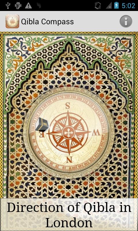 Android application Qibla Compass Pro screenshort