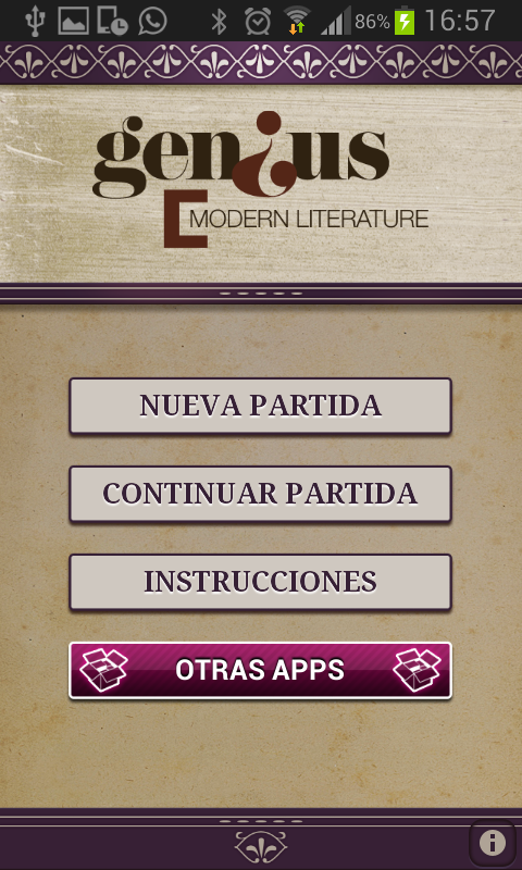 Android application Genius Modern Literature Quiz screenshort